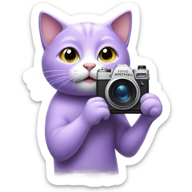 lavender cat emoji taking pictures sticker