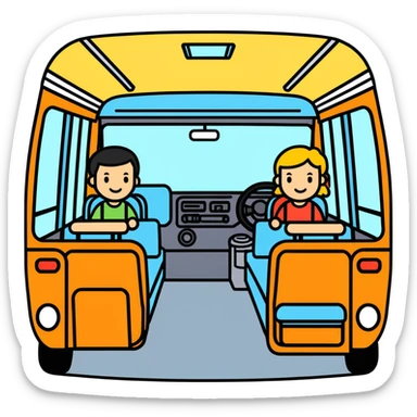 Bert en Anneke in buscamper sticker