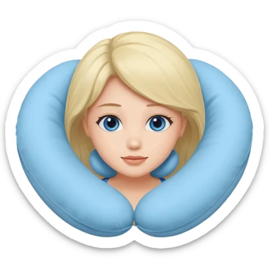 woman using travel pillow  sticker
