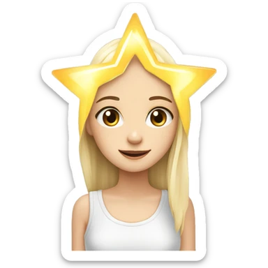 Light girl with star ￼ sticker