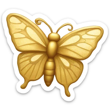 un golden con alas de mariposa sticker