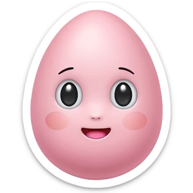 cute pastel pink egg emoji, kawaii style, soft glow, simple design, transparent background, twitch emote sticker