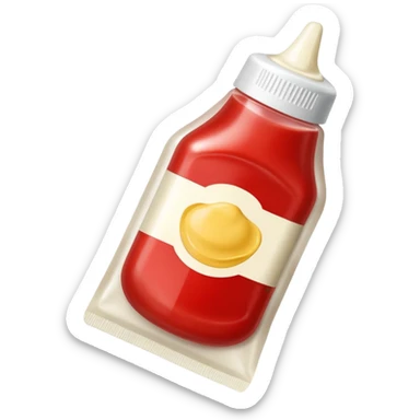 una bustina monoporzione di maionese e una ketchup da 10 ml sticker