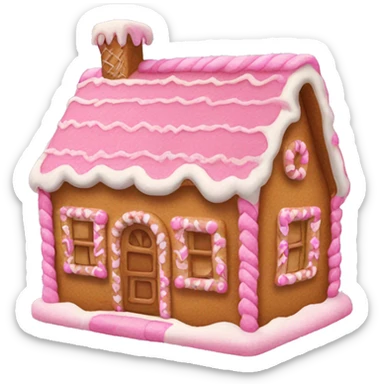 A pink gingerbread house sticker