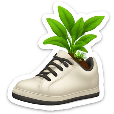 a shoe with a plant sticker