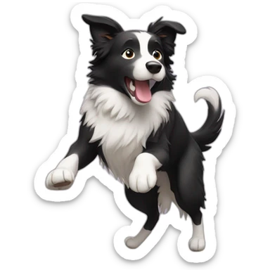 border collie dancing like a person sticker