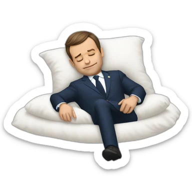 Emanuel Macron entrain de dormir sticker