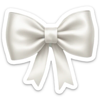 silk white bow sticker