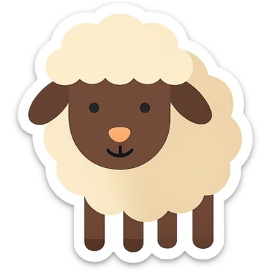 Flat design style sheep sticker