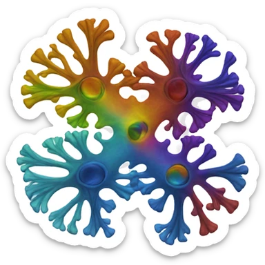 multi-color fractal with the word "Pro³" in it sticker