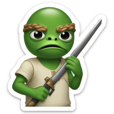 pepe with weapon sticker