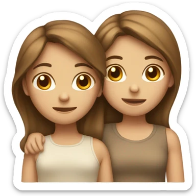lesbian cuddles brown hair girl light brown hair girl  sticker