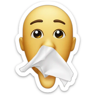 Nostril stuffed with tissue sticker