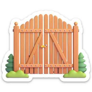 wooden fence gate door for house entrance sticker