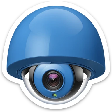 Dome cctv camera in blue sticker