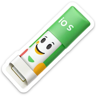 a smiling glue stick holding a banknote sticker