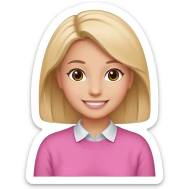 Secretary Out of office pink sweater sticker