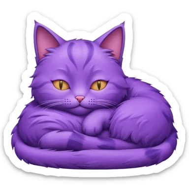 Un gato morado durmiendo en una mansión  sticker