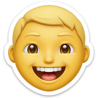 Default yellow head emoji squinting with open mouth and top teeth showing sticker