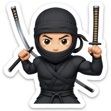Ninja with cuz word sticker