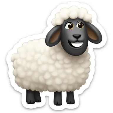 A sheep rocking out  sticker