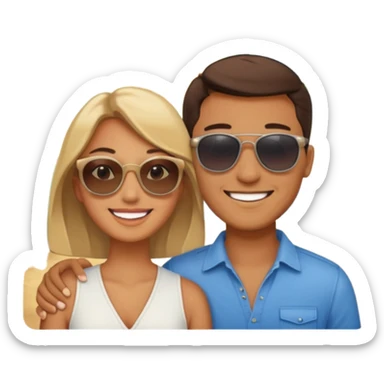 smiling couple outdoors in sunlight sticker