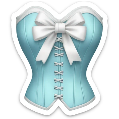 Pastel blue corset with a white bow sticker