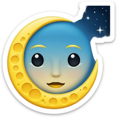 Une moitié de lune noir et l’autre moitié et le soleil  sticker