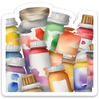 Watercolor paint life sticker