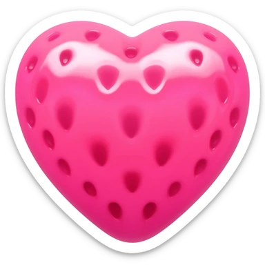 pink heart-shaped strawberry sticker
