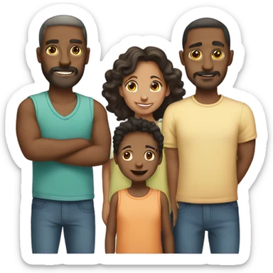 family w two parents, older bro, younger sis, youngest bro sticker