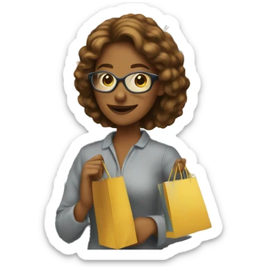 Lady shopping sticker