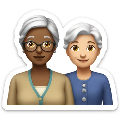 Grandmother with a girl sticker