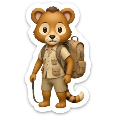  Safari Animal with Backpack  sticker