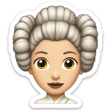 princess leia with giant hairstyle sticker
