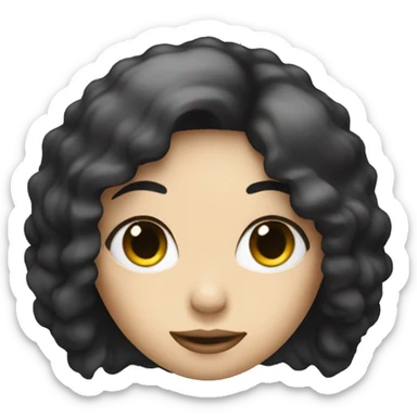 Music producer white woman with black hair sticker