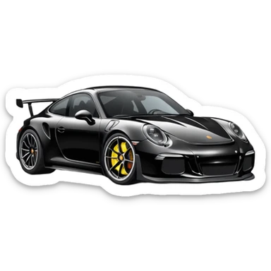 black porsche gt3, black rims sticker