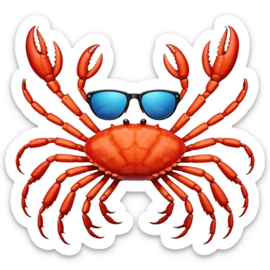 Female Alaska king crab with sunglasses  sticker