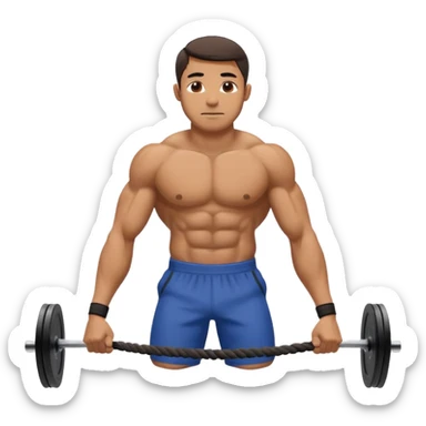 man doing Plank Waves in a crossfit training , with ropes sticker