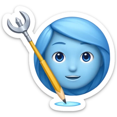 Una bola Azul claro con una flecha de verdadero sticker