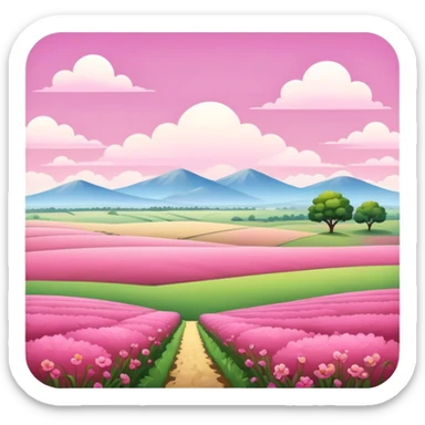 Summer pink  landscape sticker