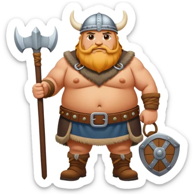 fat road builder full body as a viking sticker