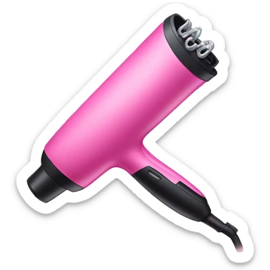 pink hair curling iron sticker