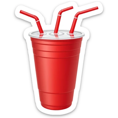red solo cup with straw sticker