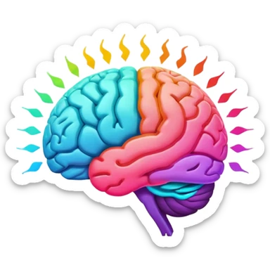 Real color of Brain signal  sticker