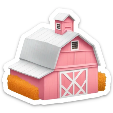 White pink and orange barn sticker