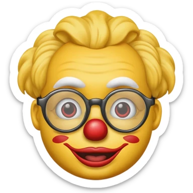 Emoji with glasses and a clown nose sticker