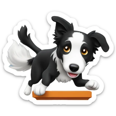 Anvil with border collie jumping over sticker
