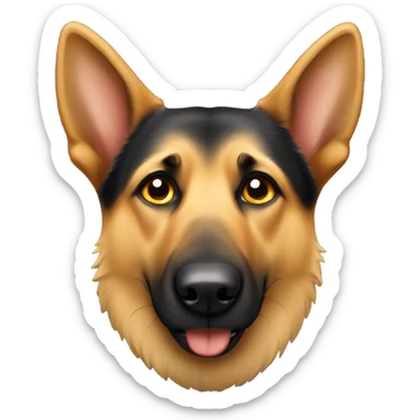 German shepherd with head in hole  sticker
