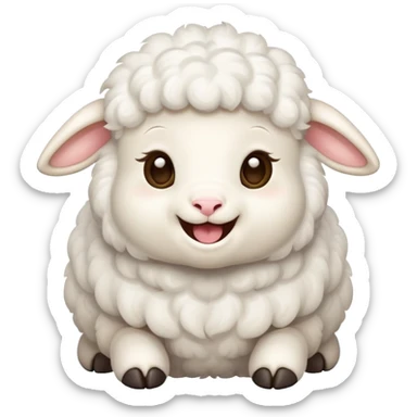 cute lamb with mystical aura laughing sticker